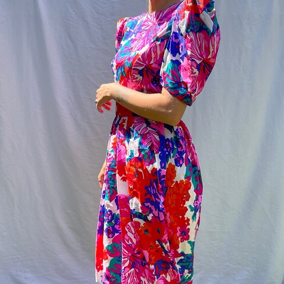 Vintage party dress silk - Picture 2 of 4